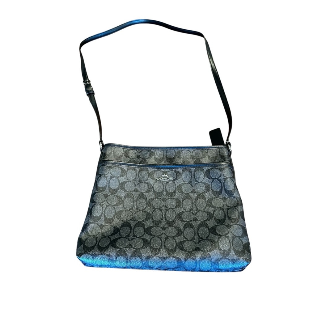 Coach Black and Gray Patterned Shoulder Bag